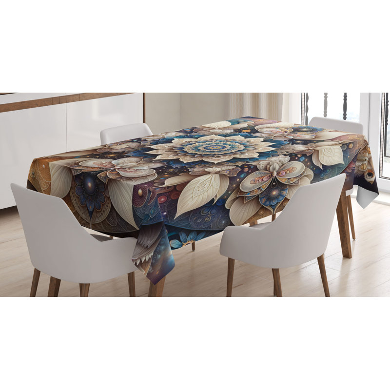 Eadric Rectangle No Pattern Microfiber Tablecloth, 90" Rectangle