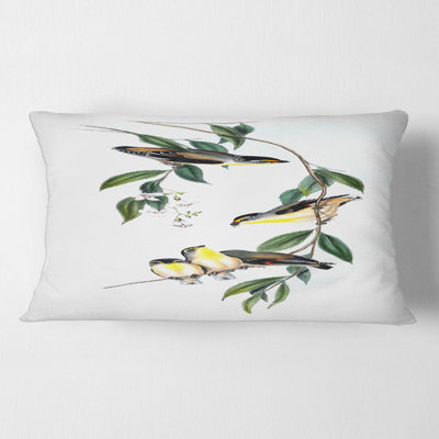 Vintage Bird III - Traditional Printed Pillow