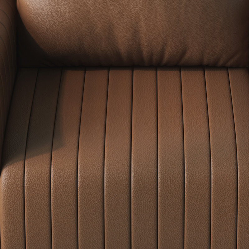 Delana 37.8" Wide Faux Leather Armchair, Brown