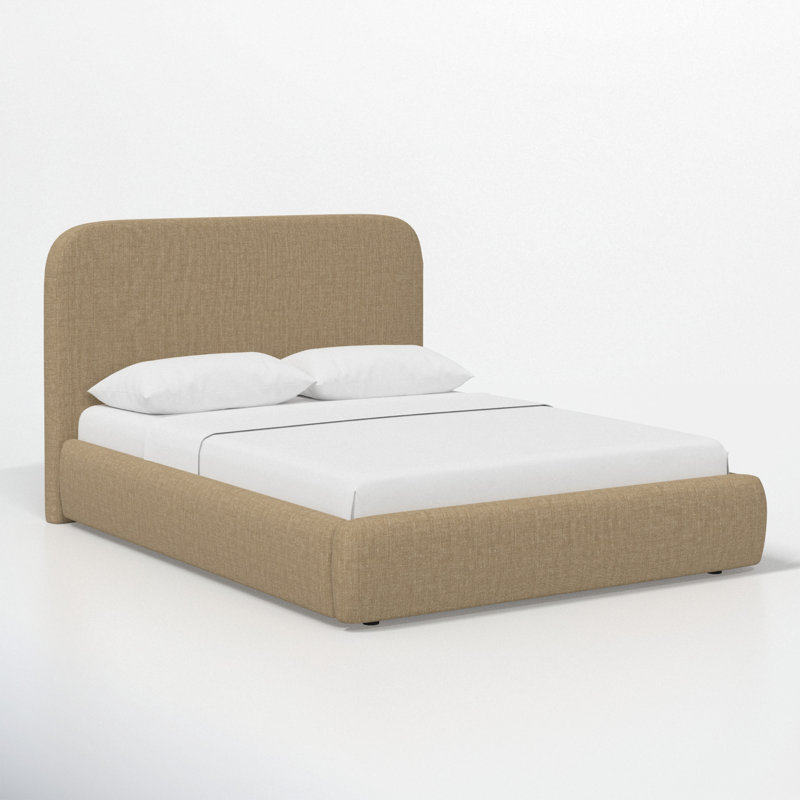 Upholstered Bed, Relaxed Burlap Linen, Twin