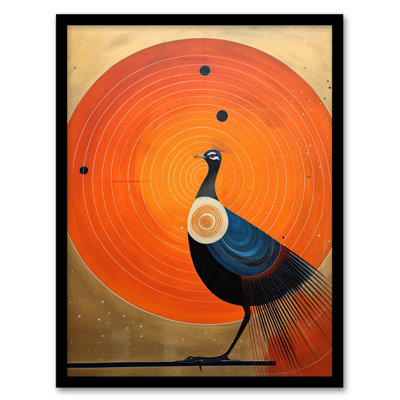 Prominent Peacock Vibrant Painting af Klint Inspired 1 Piece Single Picture Frame Wall Art