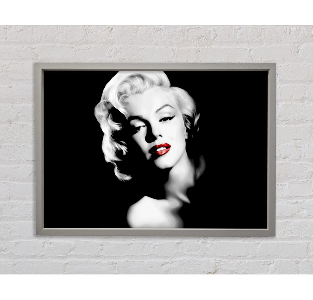 Rote Lippen von Marilyn Monroe - Einzelne Bilderrahmen Kunstdrucke auf Leinwand