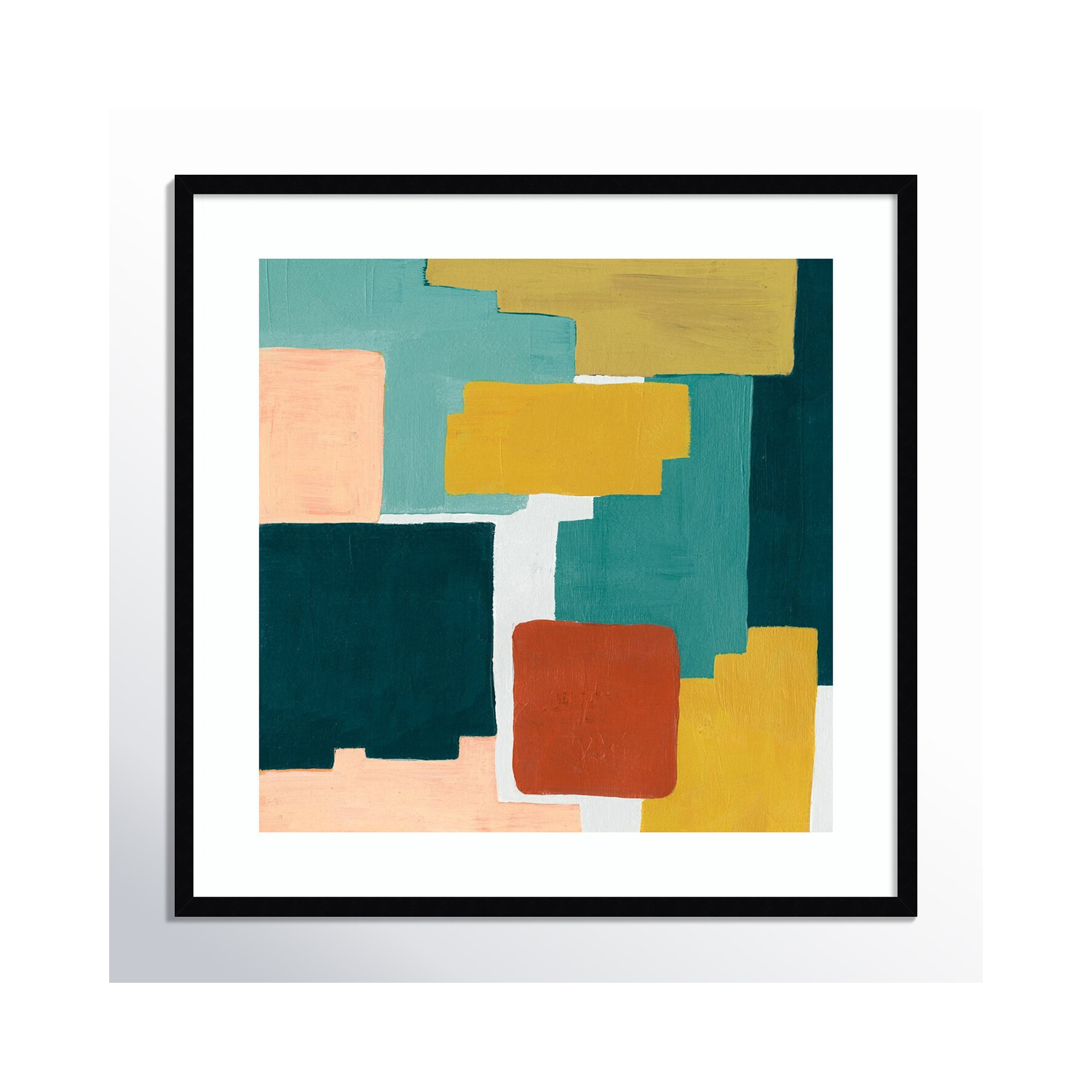 Block Abstract II by Grace Popp, Noir Black Framed Paper, 33.38" H x 33.38" W x 0.88" D