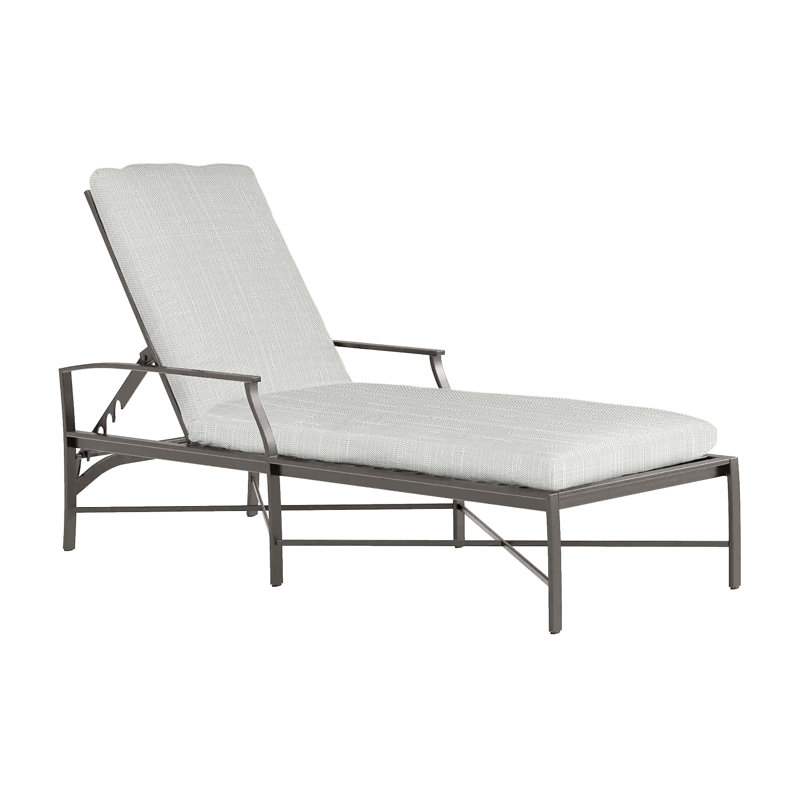 Chaise longue en aluminium Monaco - gris ardoise, Pas de soudure, Sunbrella® argent Verona, Gris ardoise
