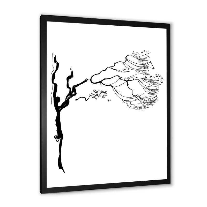 «I», art mural noir et blanc, H 32 po x l 24 po x P 1 po, Cadre d'angle fermé noir