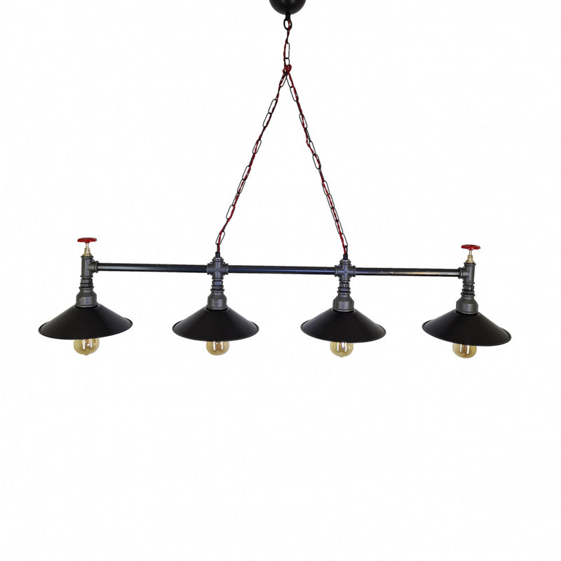 4 - Light Kitchen Island Pendant, Black