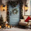 Fleurs de Noël multicolores 20 po avec pin et ambiance festive American Design