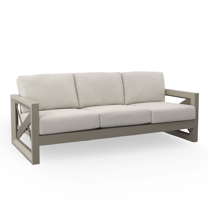 Hirono 82" Wide Outdoor Patio Sofa with Cushions