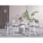 Modern Dining Table & Chairs Set (4 Pieces), White, 39.4 x 29.5 x 39.4 inches | 100% MDF with Acrylic Coated Top & Beech Wood Chairs | Stylish Solid Color Design for Contemporary Dining Spaces