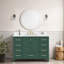 Meuble-lavabo de 48 po en bois massif vert avec plateau et armoire de rangement