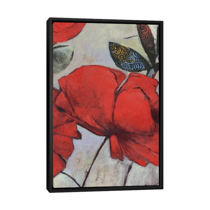 « red dépilament i », reproduction sur toile, H 26 po x l 18 po x P 1,5 po, Toile encadrée noire, Pas de tapis