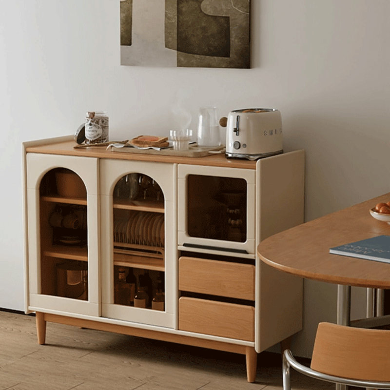 Modern Walnut Solid Wood Sideboard, 39.37
