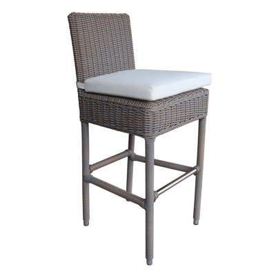 Oconee Wicker Outdoor Stool with Cushion
