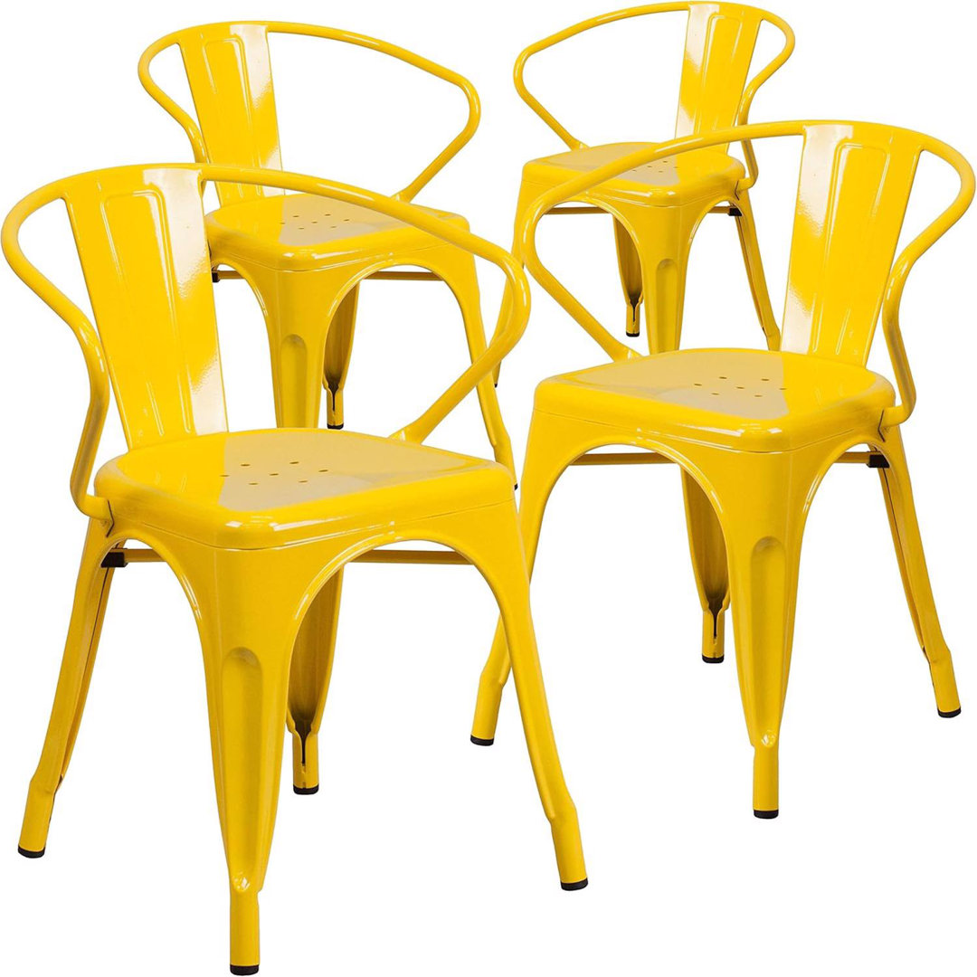 Roy Vintage Style Dining Chair - Modern Galvanised Steel