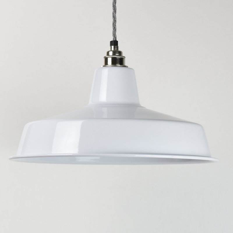 17cm H Metal Bowl Pendant Shade ( Screw On ), White