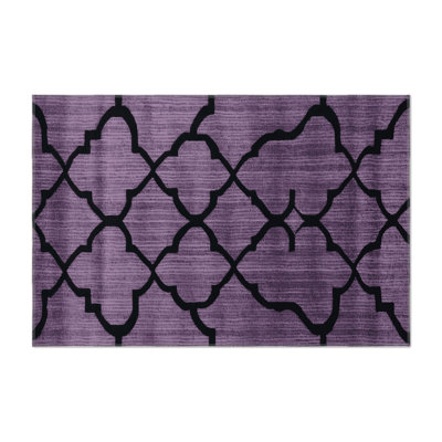 Trellis Purple Indoor and Outdoor Area Rug