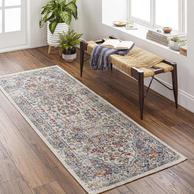 Antwian Traditional Boho Dark Blue Area Rug