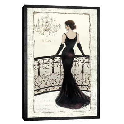 La Belle Noir by Emily Adams - Floater Frame Painting on Canvas