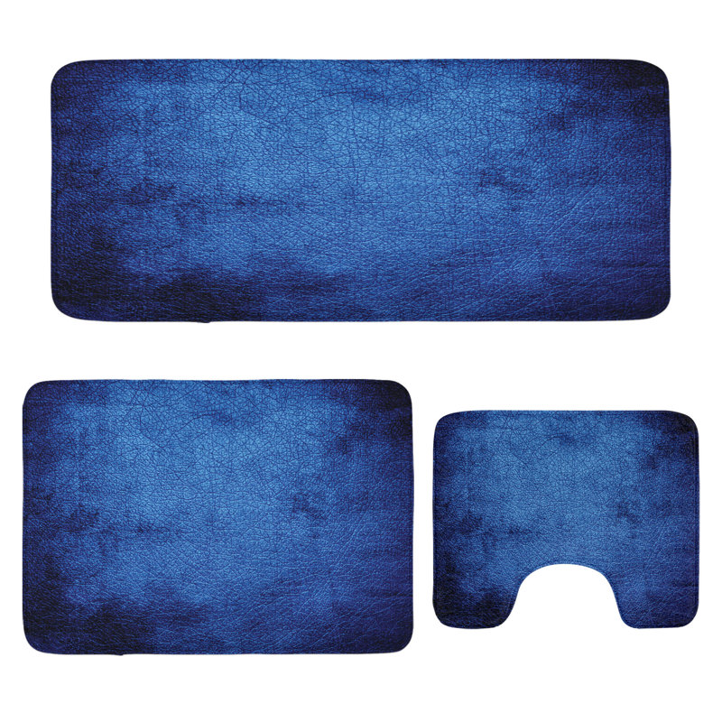  Tapis bleu marine foncé 3 pièces