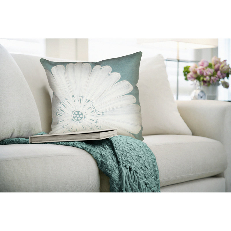 Housse et insert de coussin carré d'extérieur Temple Cloud, 20 po x 20 po, Aigue-marine