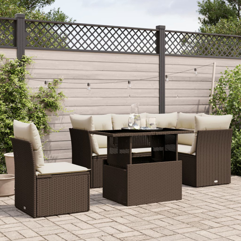 Ensemble de canapé de jardin modulaire en rotin PE 6 pièces Vidaxl