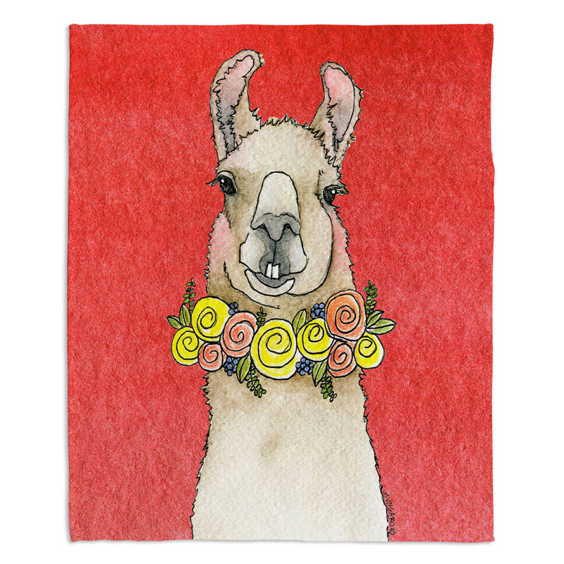 Couverture Tooth Llama, 68 po x 80 po, Melon d'eau