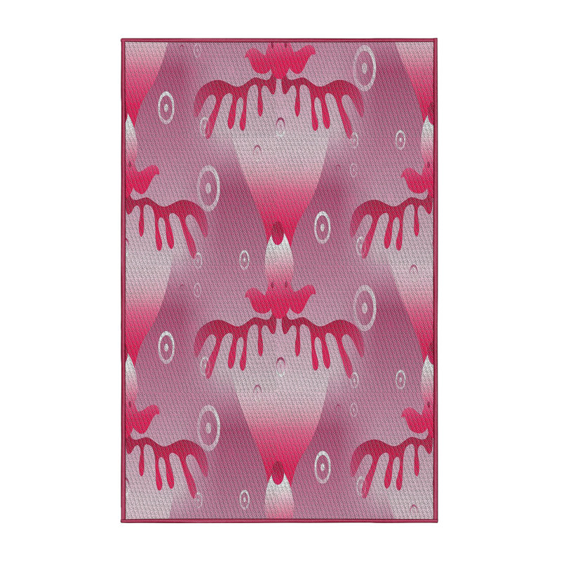 Rose Tapis décoratif, Rectangle 5 pi x 7 pi