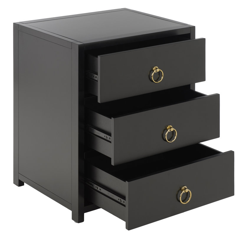 Table de chevet 3 tiroirs Sadie, Black