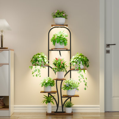 Plant Stand Indoor With Grow Lights, 8 Tiered Indoor Plant Shelf, 51