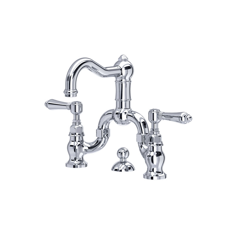 Acqui Bridge Lavatory Faucet, Polished Chrome, Lever Handle