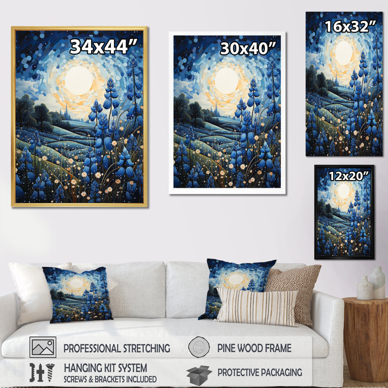 Bluebonnets Flower Blissful IV - impression, Cadre photo noir, H 20 po x l 12 po x P 1 po