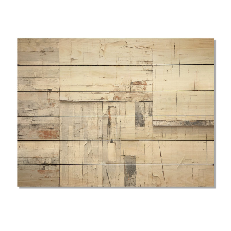 Gros plan sur une porte de grange beige - Bois de grange, art mural sur bois de pin naturel, H 10 po x l 20 po
