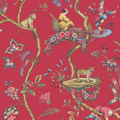 Rouleau de papier peint lisse L 15 pi x l 27 po Chinoise Exotique Scenic