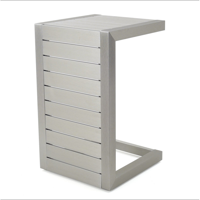 CAPE CORAL ALU C-SHAPED TABLE, Silver