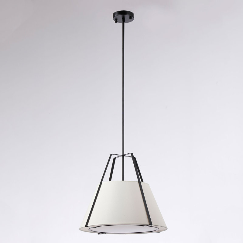 Ellrich Fabric Cone 18" Wide With Metal Chandelier Timeless Elegant Dining Room, Black