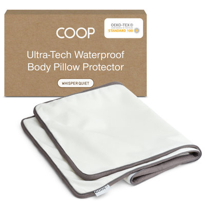 Coop Home Goods Ultra-Tech Waterproof Pillow Protector for Maternity Pillow, White Color, Machine Washable, OEKO-TEX Certified
