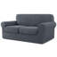 Housse de canapé en jacquard extensible 3 pièces, housse pour canapé pour 2 coussins, protecteur de meubles lavable à la machine (causeuse, gris)-1530418326