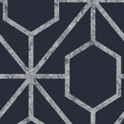 Rinku Geometric Metallic Wallpaper Double Roll