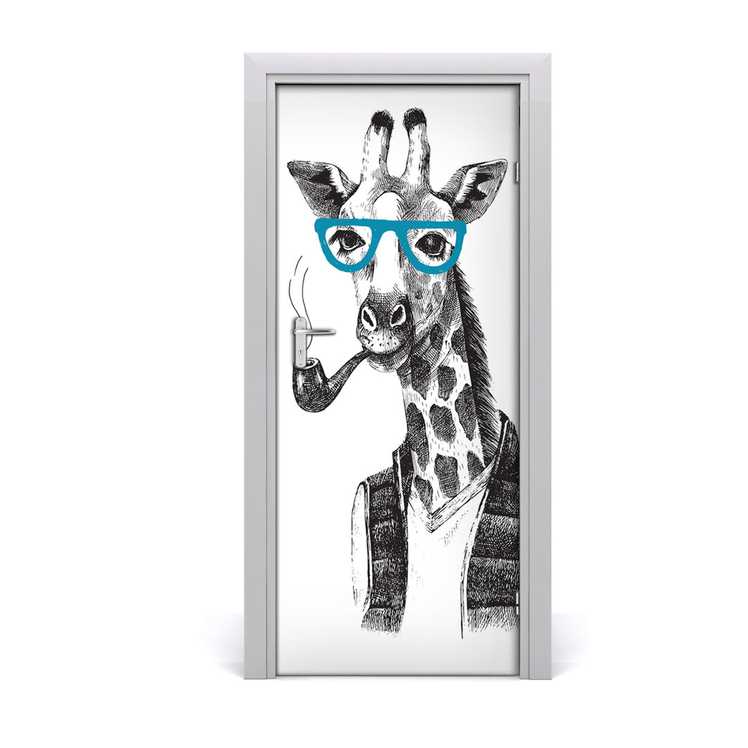 Giraffen Brille Tür Aufkleber