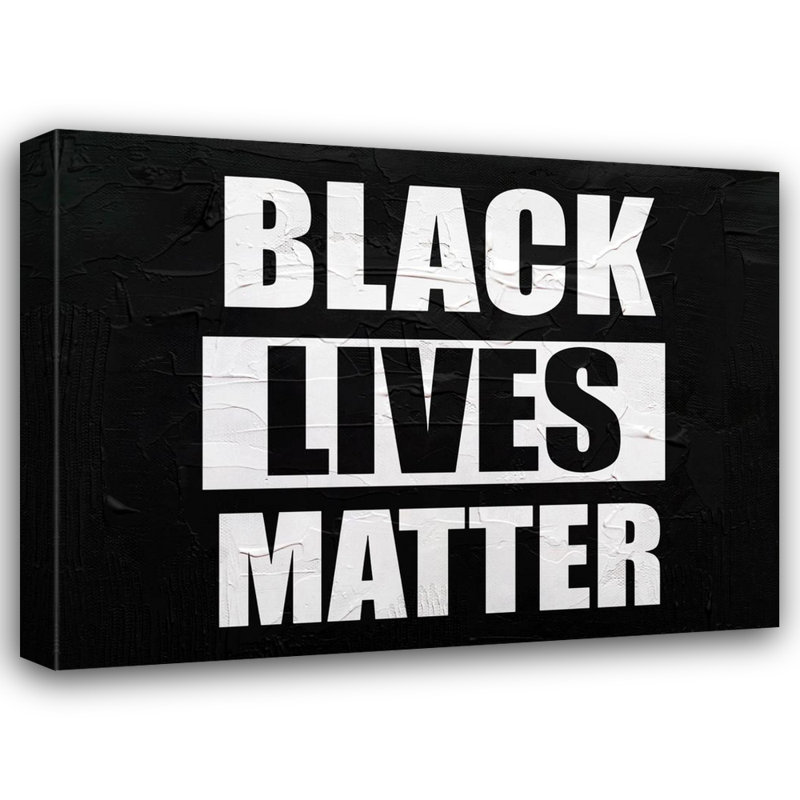 «Black Lives Matter» par Stephen Chambers, art textuel sur toile tendue, H 32 po x l 36 po x P 1,5 po