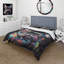 «Black Blue Paints Platter Bulldog Portrait» - Ensemble de housse de couette animaux - Microfibre de polyester-110397544
