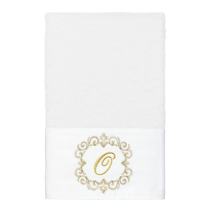 Winston Porter 100% Turkish Cotton MONICA 2PC Embellished Hand Towel Set, O