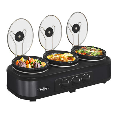 Sunvivi 3x1.5 Qt. Slow Cooker