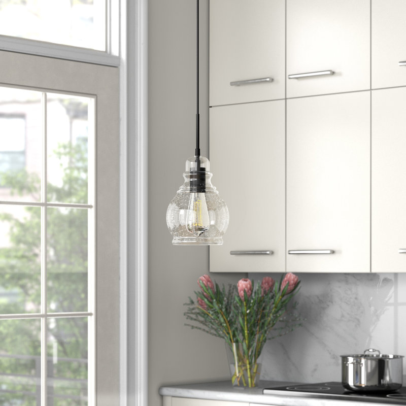 Amara 1 - Light Single Pendant, Black, 9.8" H x 6.25" W x 6.25" D