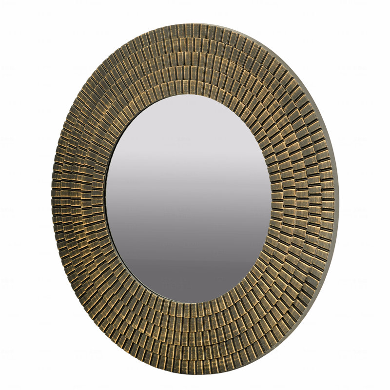 Miroir d'appoint rond doré et noir