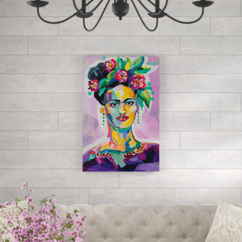"Frida" par Jeanette Vertentes, peinture sur toile, H 36 po x l 24 po