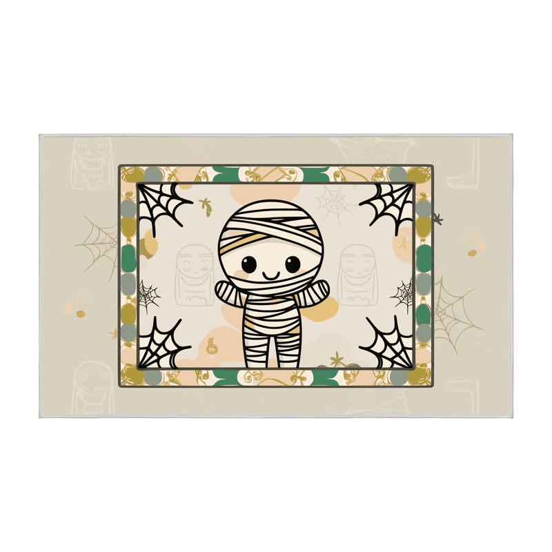 Tapis de vacances d'Halloween The Holiday Aisle®, Rectangulaire 7 pi x 10 pi