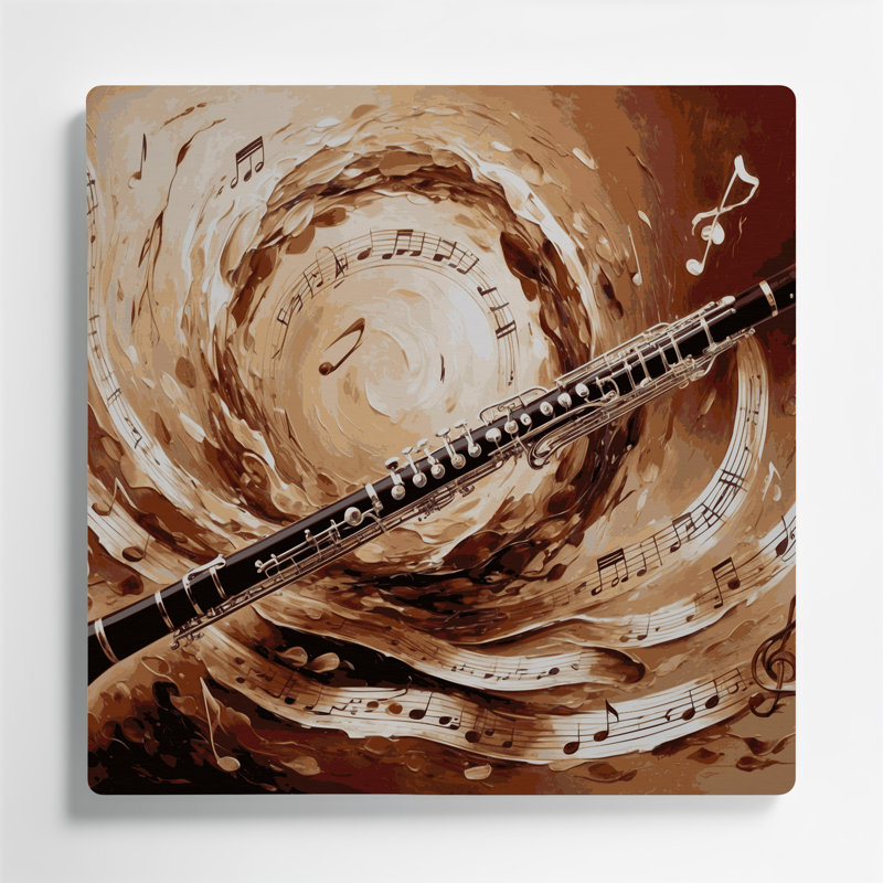 «Music Bassoon», art mural en métal brun, H 12 po x l 12 po