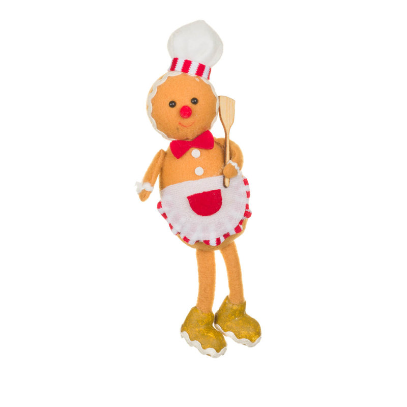 Paquet de 10 poupées suspendues en tissu blanc Chef Gingerbread Boy