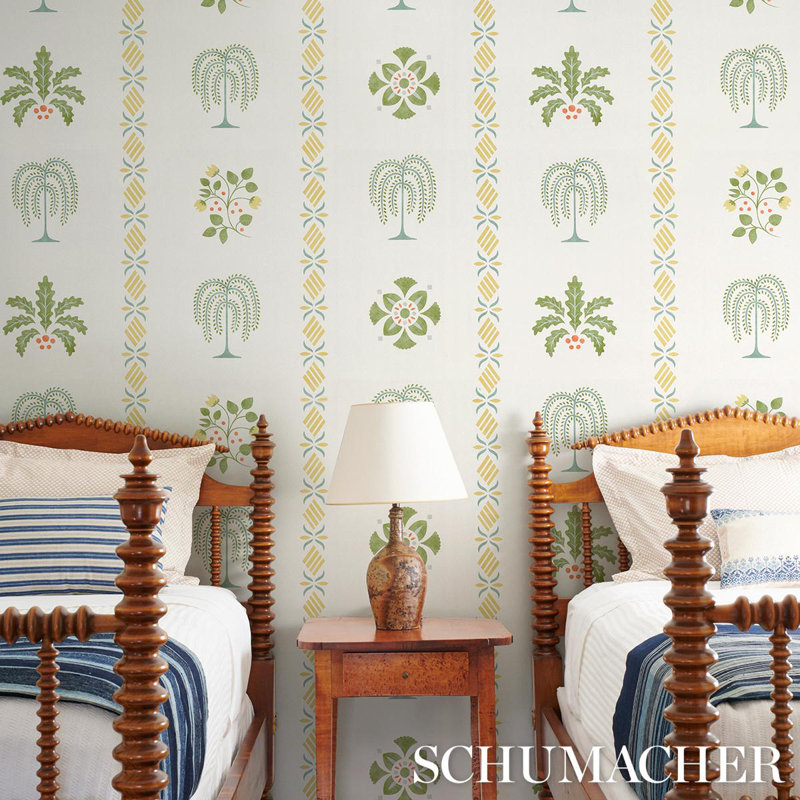 Willard House Stencil Wallpaper, Green